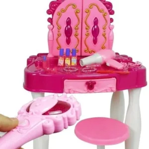 Girls Pink Musical Dressing Table Vanity Light Mirror Play Set