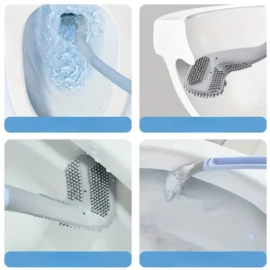 Ergonomic Silicone Toilet Brush with Angled Bristles