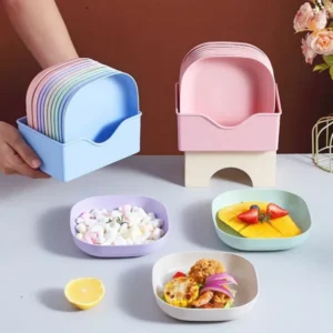 10 Pcs Plastic Serving Plates (DML P04689)