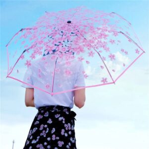 Transparent Flower Design Umbrella (DML P06313)